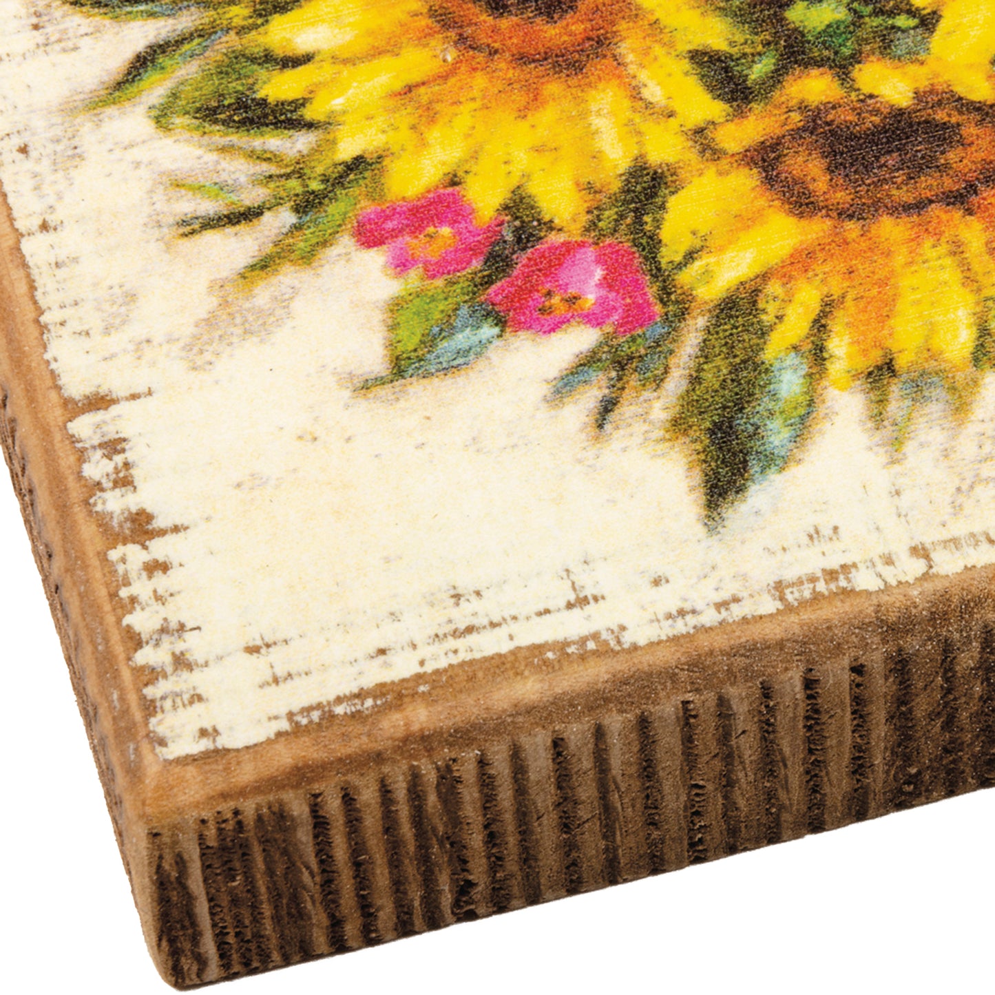 Block Sign - Sunflower Bouquet