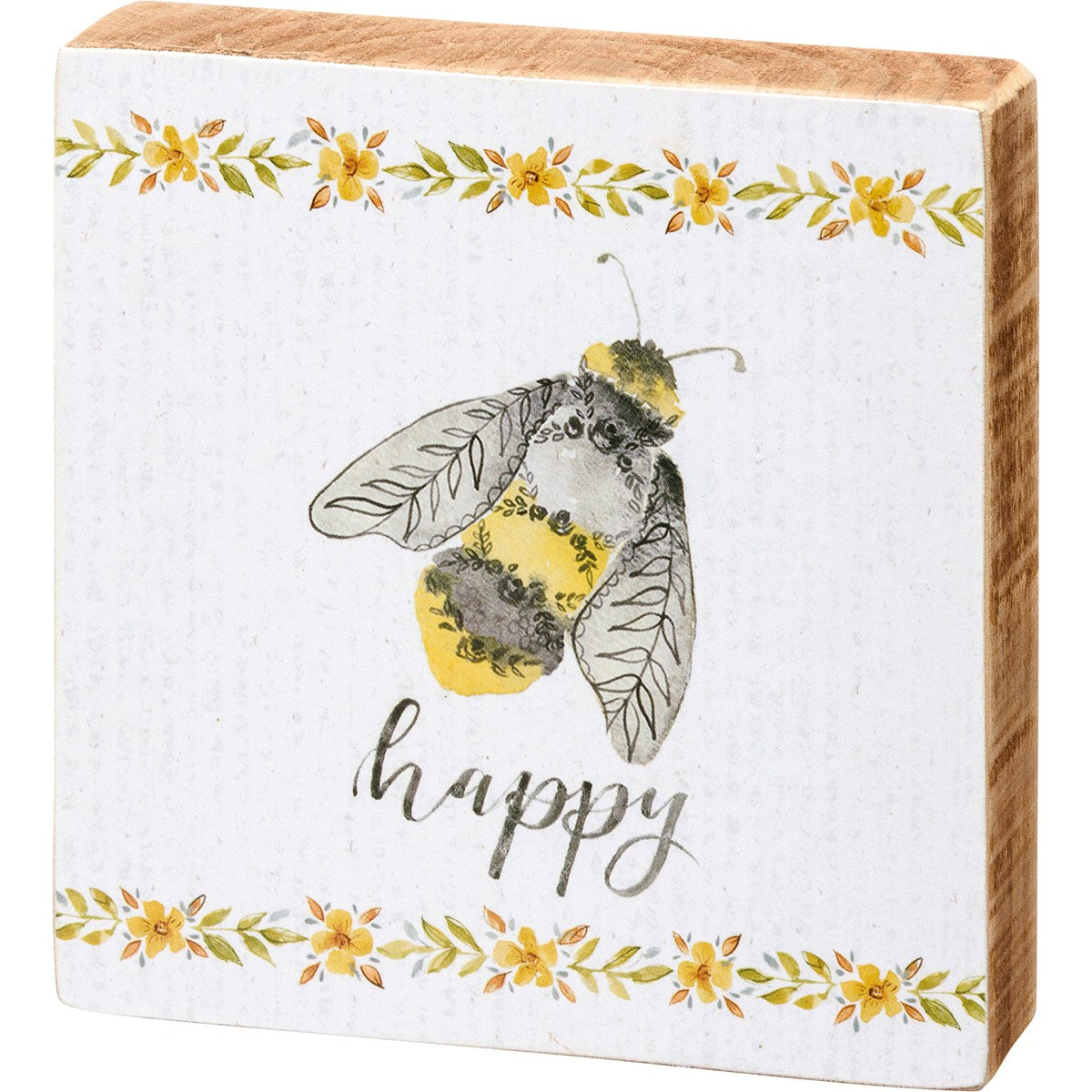 Block Signs (Set of 3) - "Bee Happy"