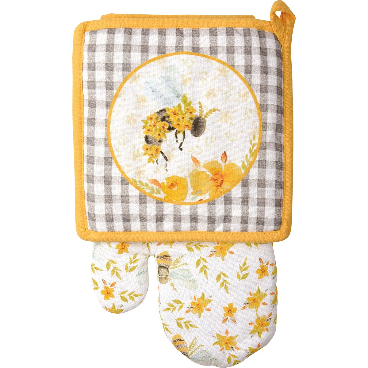 Hot Pad & Mitt Set - Floral Bees