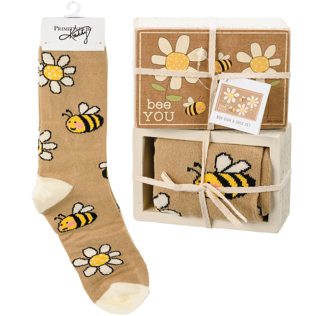 Socks & Box Sign Set "Bee You"