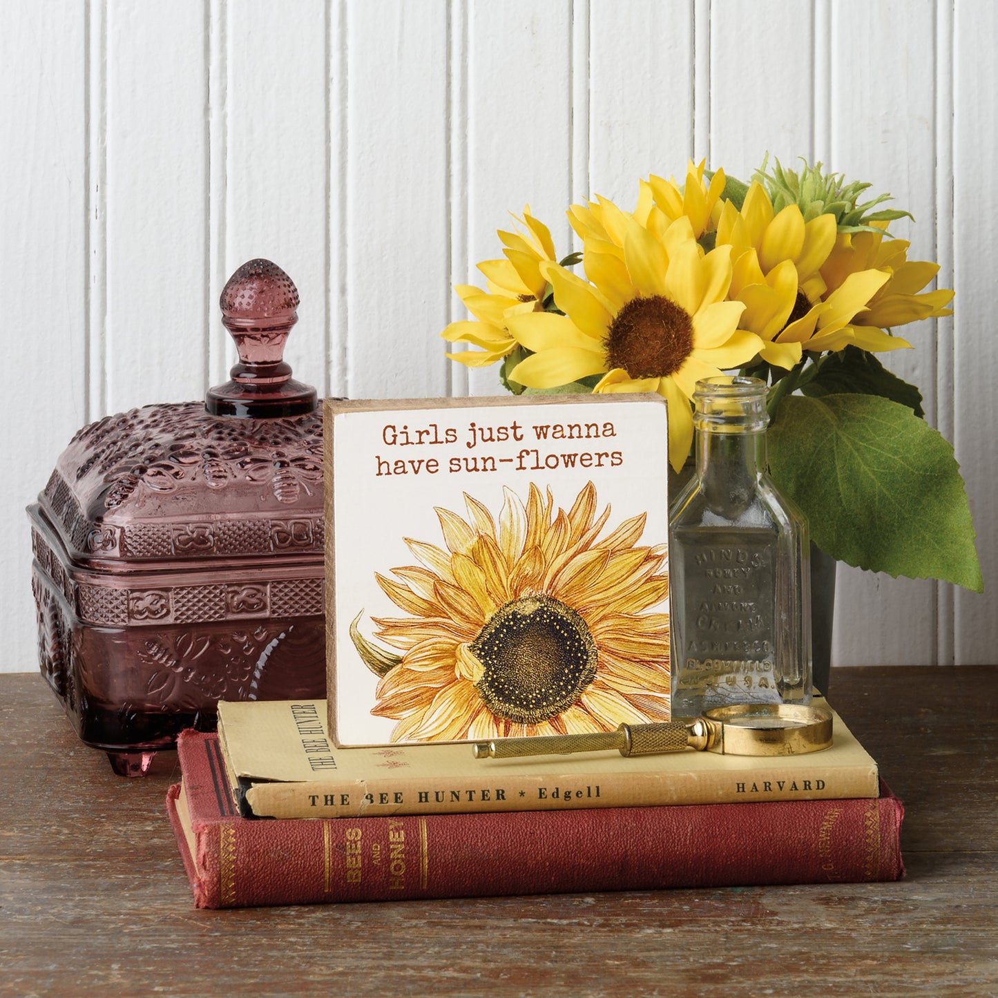 Block Sign - "Girls Just Wanna Have Sun-Flowers"
