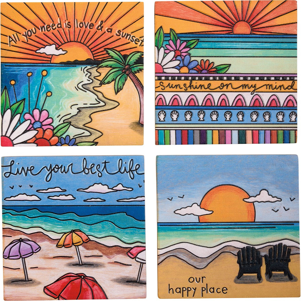 Coasters (Set of 4) - Love & Sunset