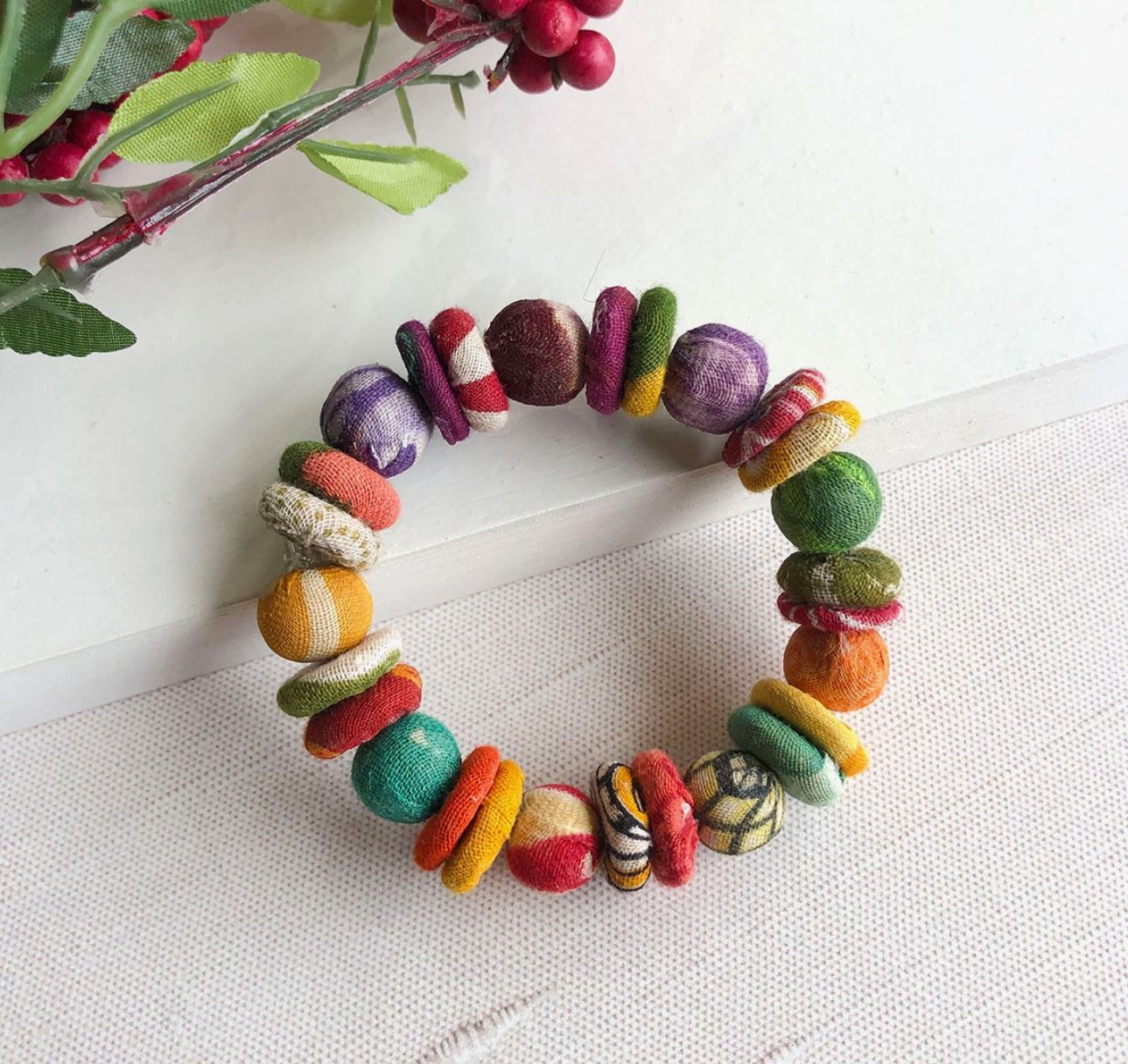 Kantha Button Bracelet