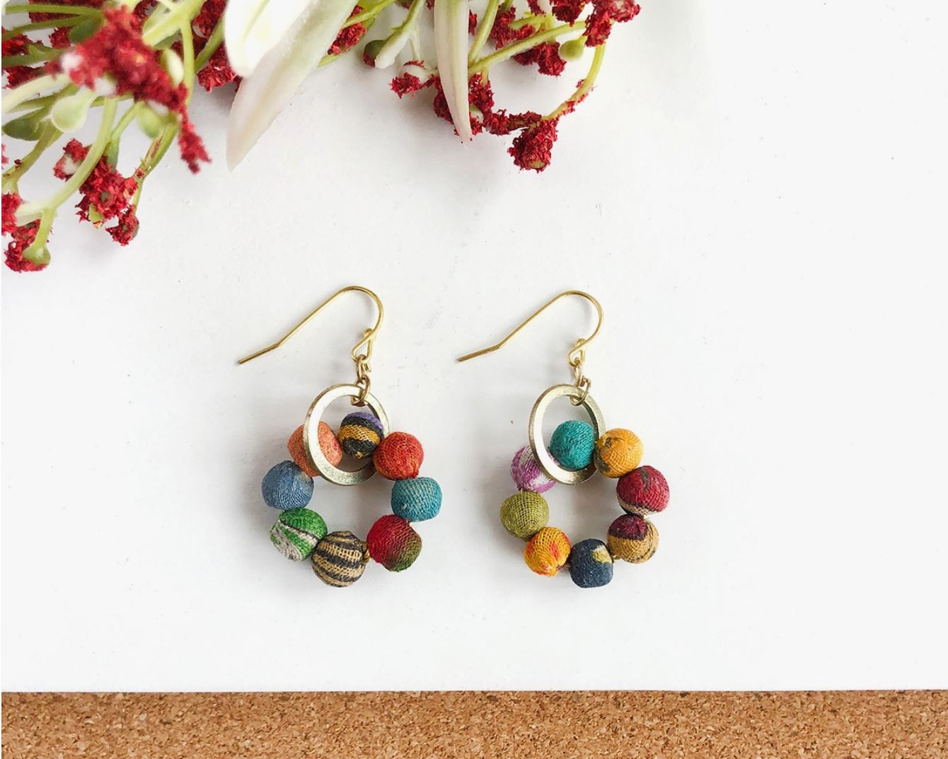 Kantha Orbital Earrings