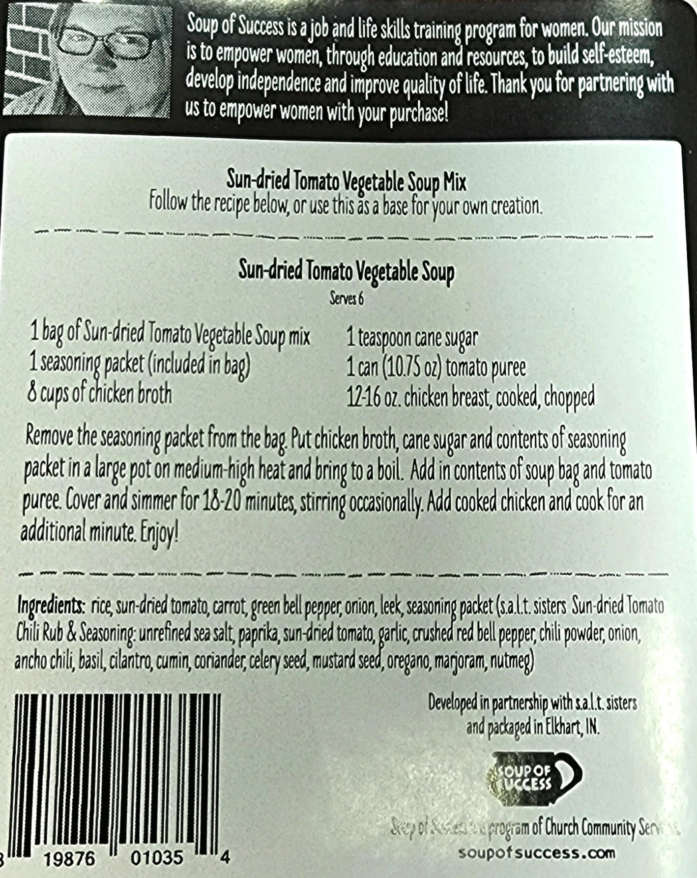 Soup of Success - Sun-Dried Tomato Vegetable Dry Soup Mix