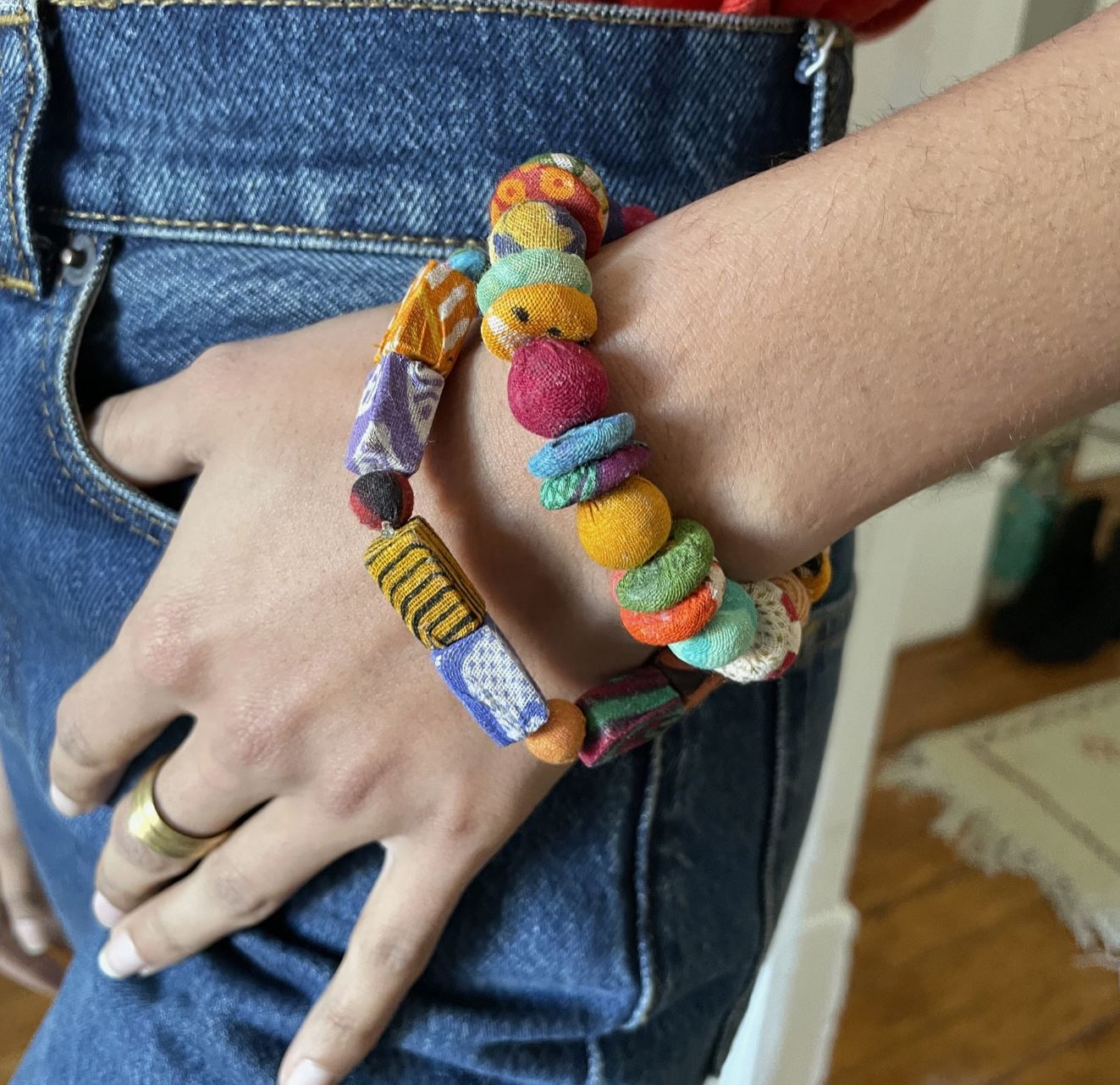 Kantha Button Bracelet