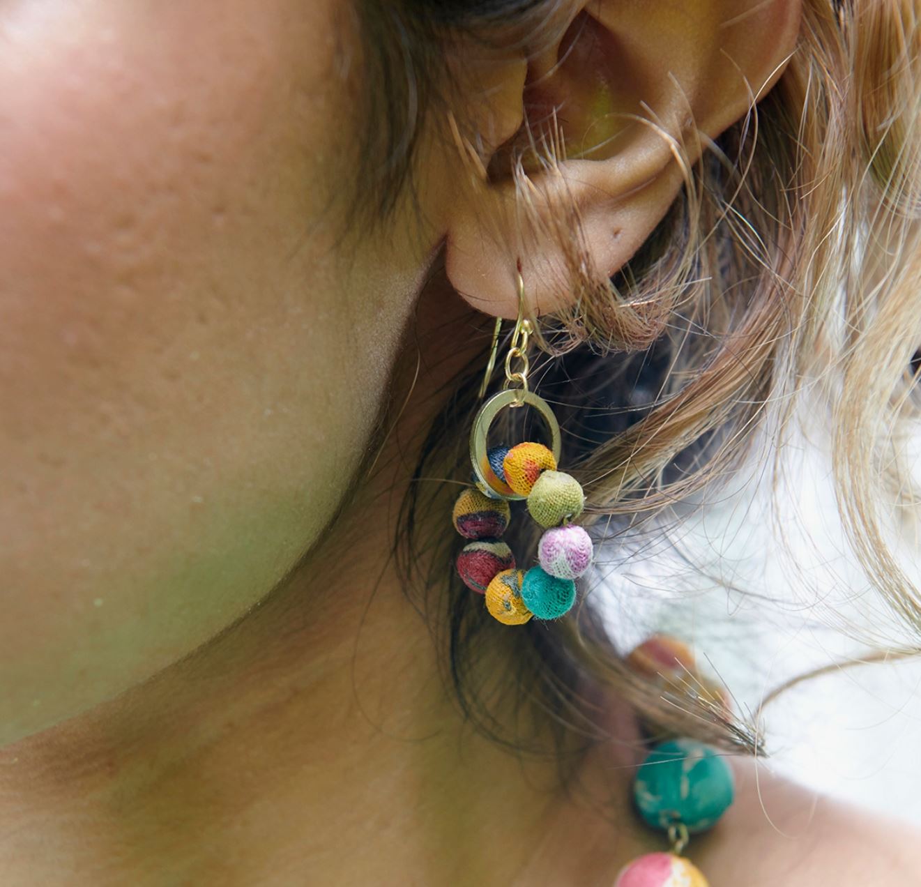 Kantha Orbital Earrings