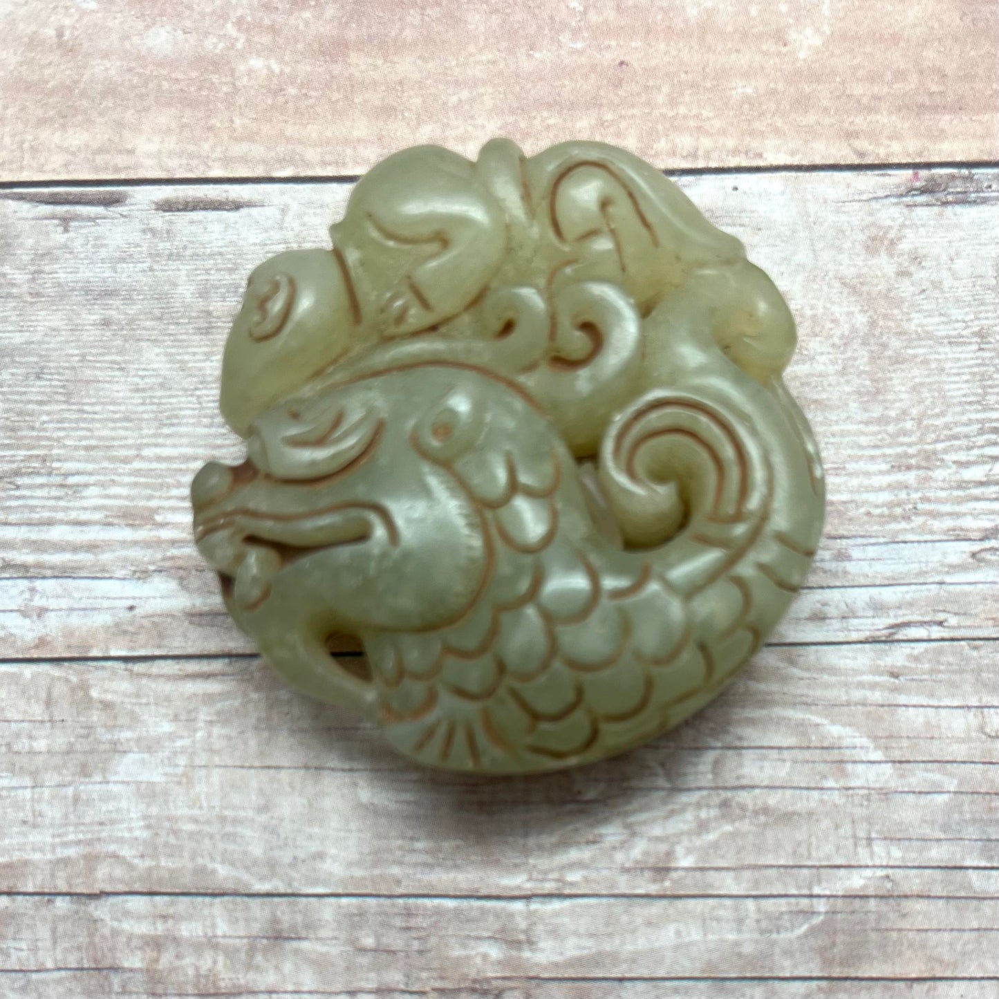 Jade Medallion - Dragon with Man - #11