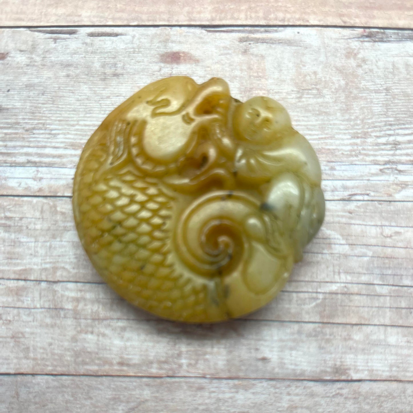 Jade Medallion - Dragon with Man #9