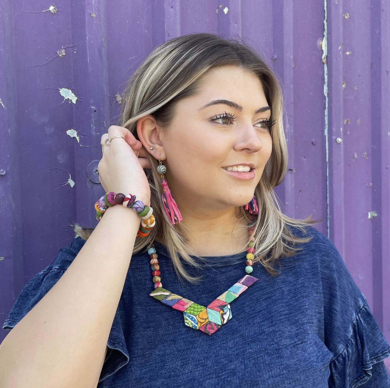 Kantha Button Bracelet