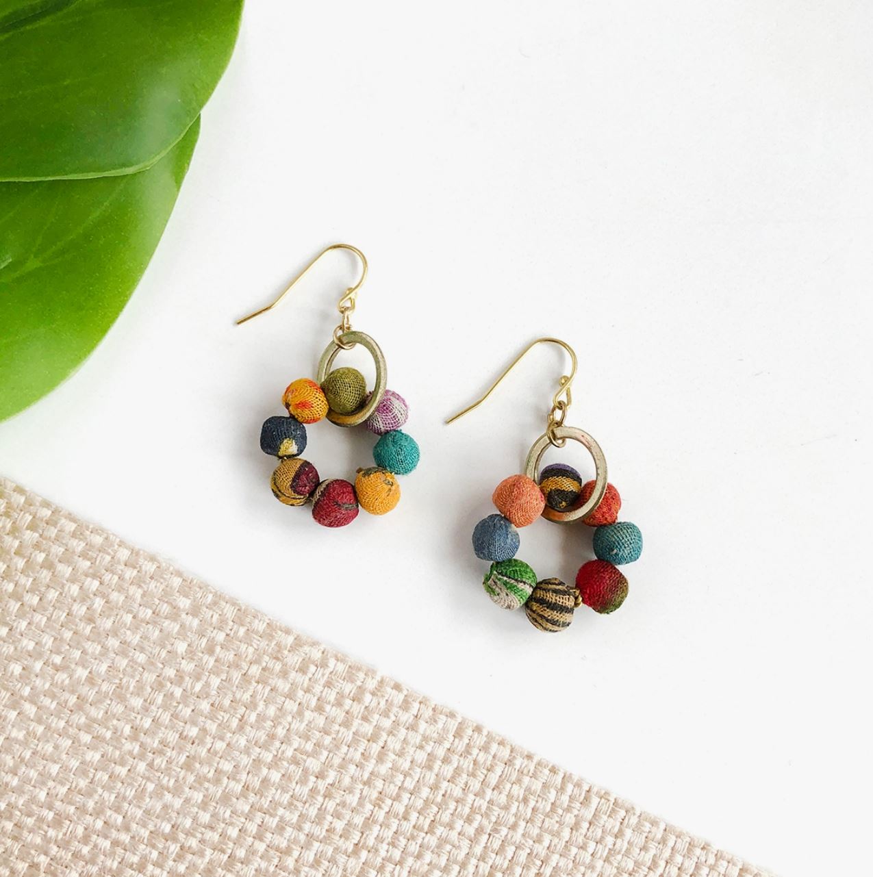 Kantha Orbital Earrings