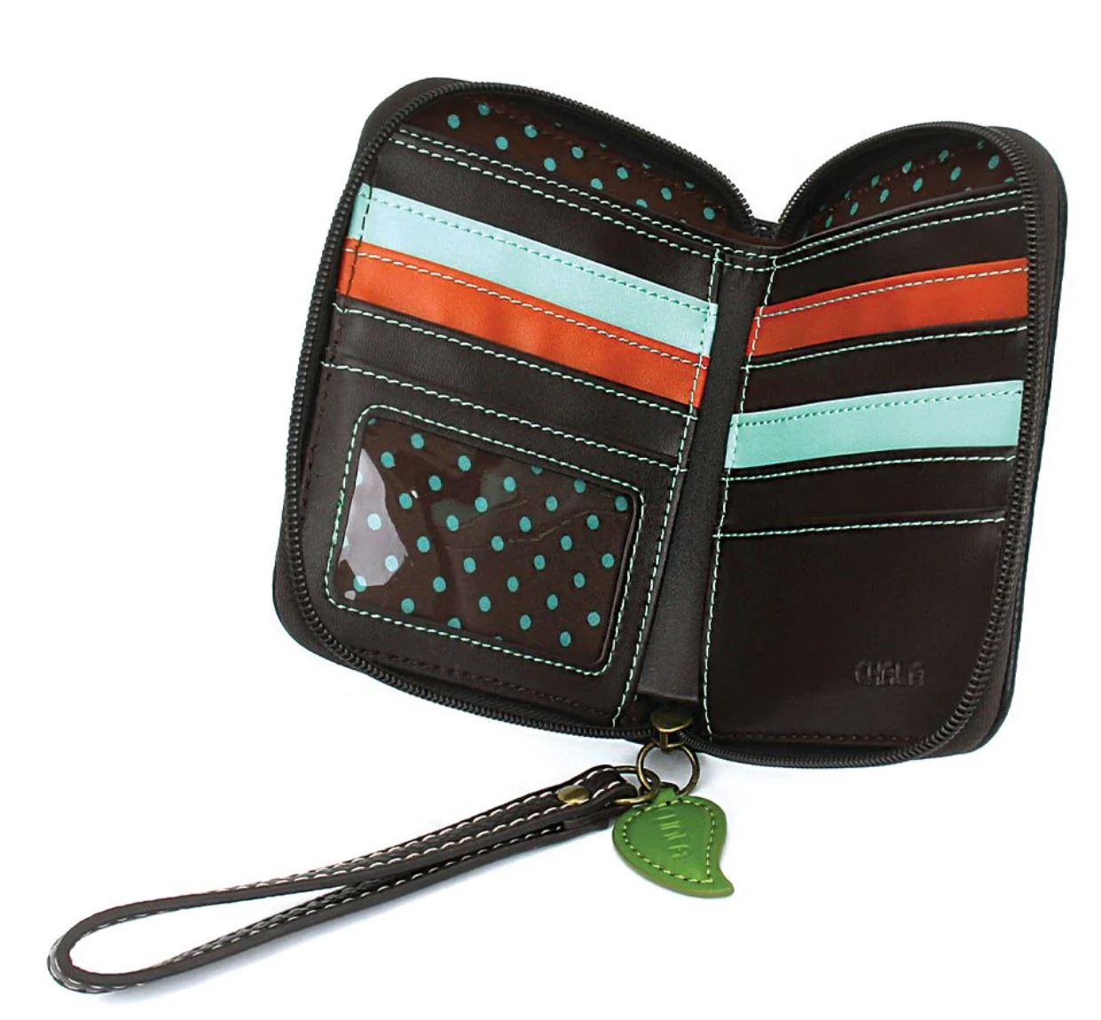 Chala Zip-Around Wallet (Black) - Dragonfly