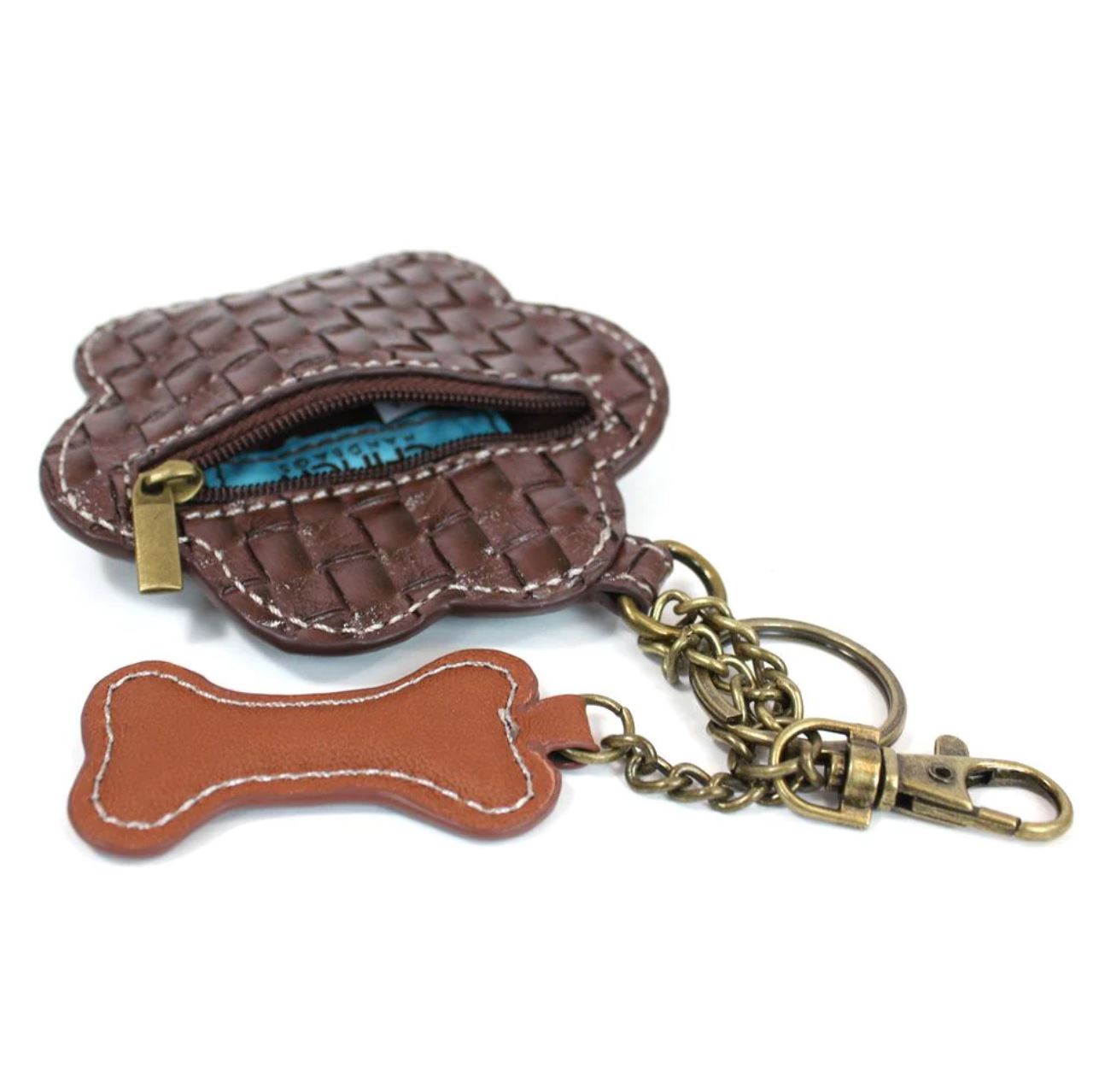 Chala Key Fob/Coin Purse - Pawprint (Teal)