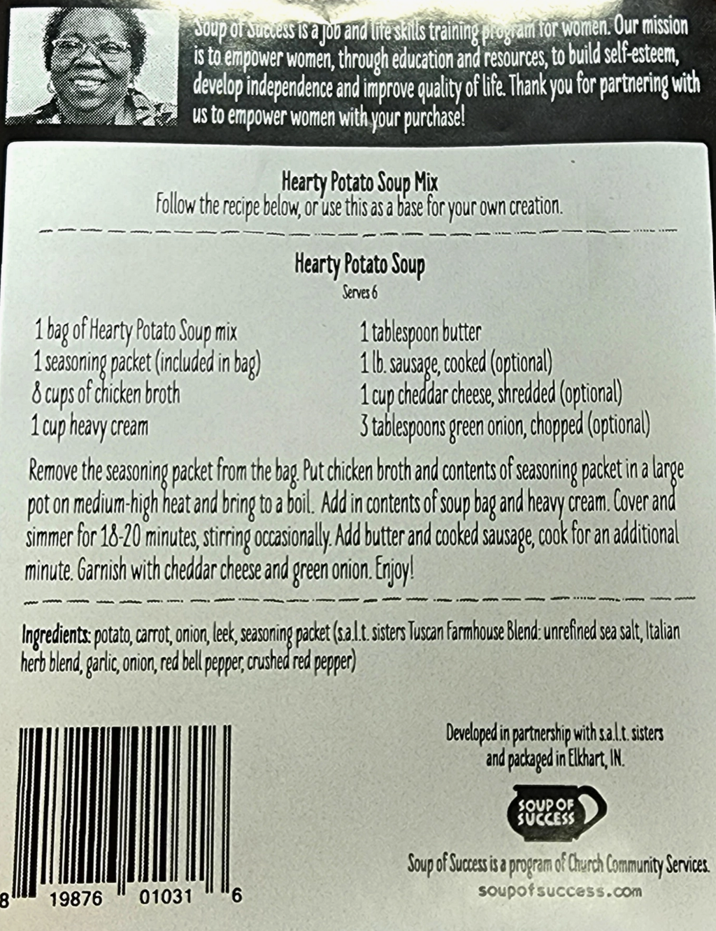 Soup of Success - Hearty Potato Dry Soup Mix