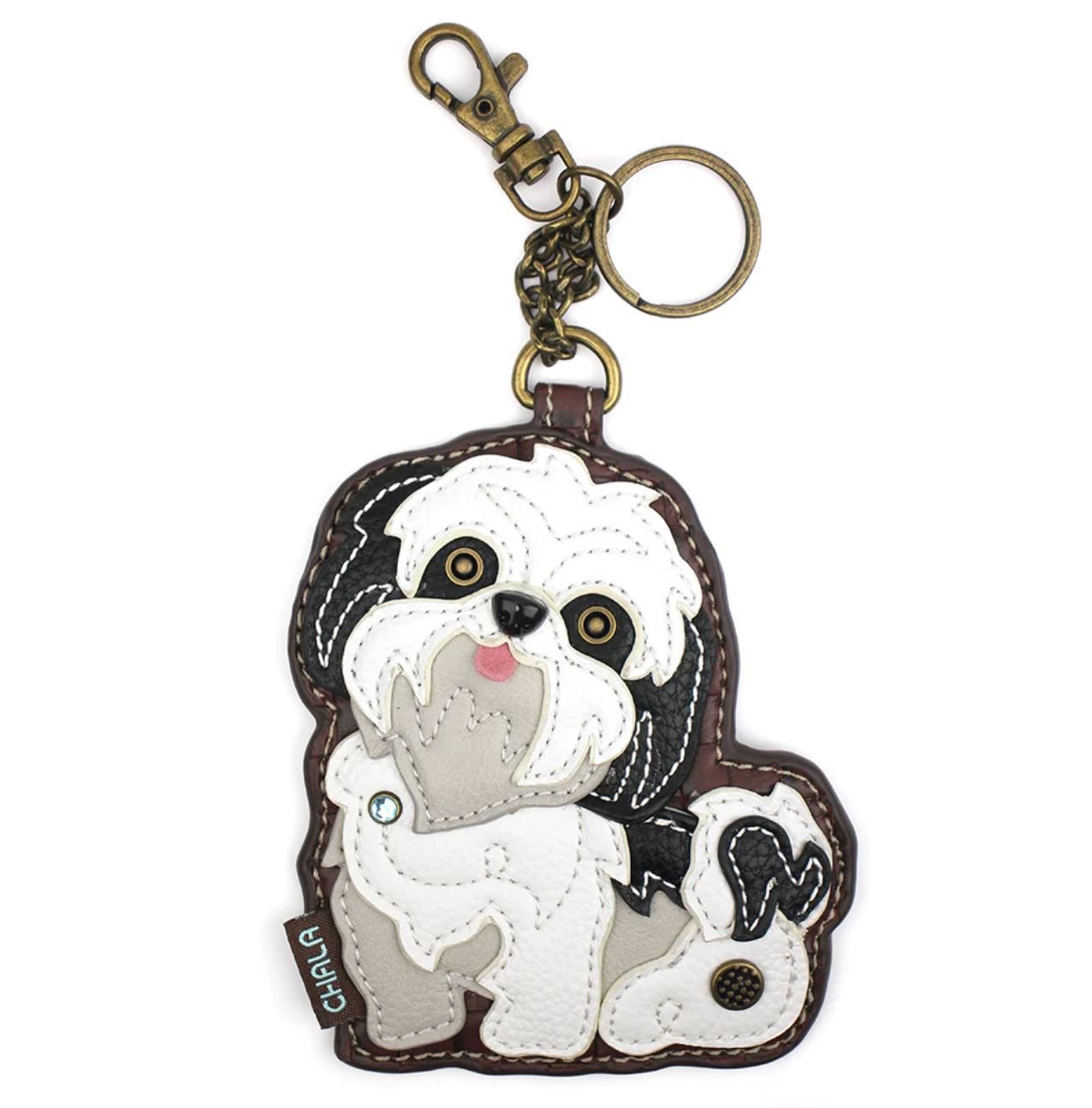 Chala Key Fob/Coin Purse - Shih Tzu (White)