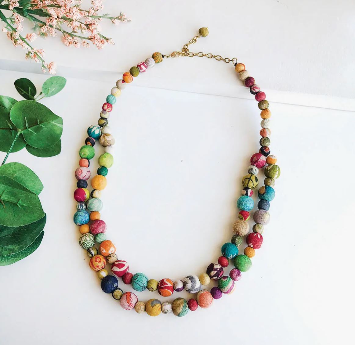 Kantha Tandem Necklace