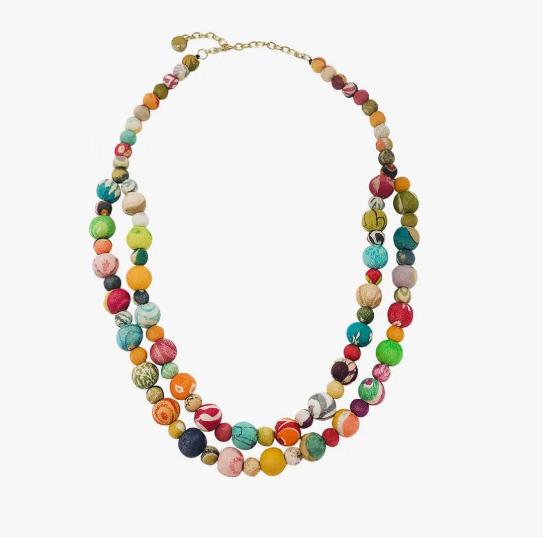 Kantha Tandem Necklace