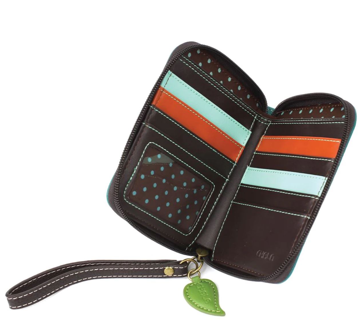 Chala Zip-Around Wallet (Turquoise) - Dragonfly