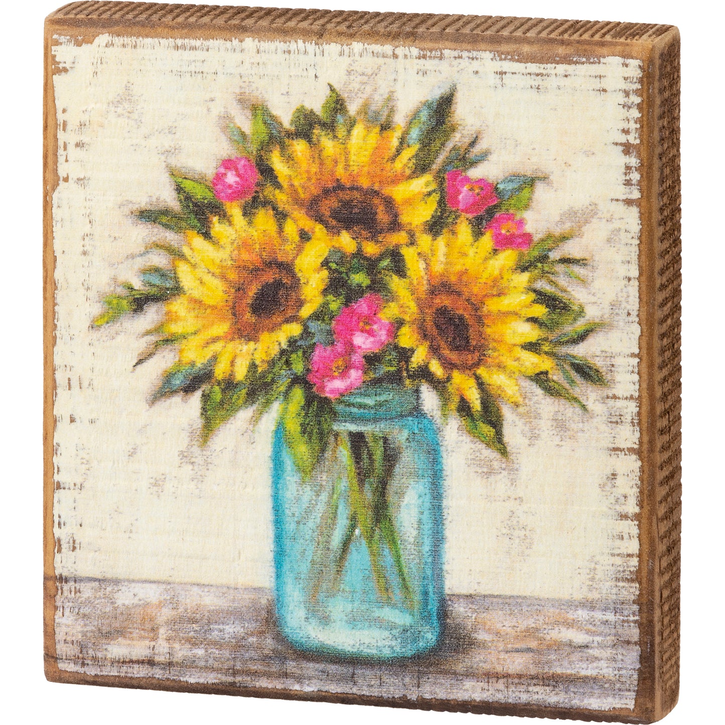 Block Sign - Sunflower Bouquet