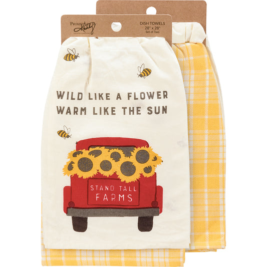 Kitchen Towels (Set of 2) - "Wild Like a Sunflower"