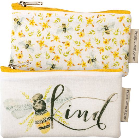 Pouches (Set of 2) - "Bee Kind"