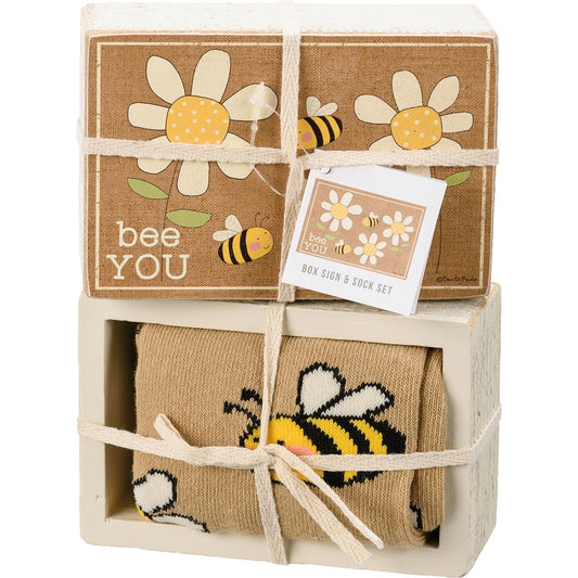 Socks & Box Sign Set "Bee You"