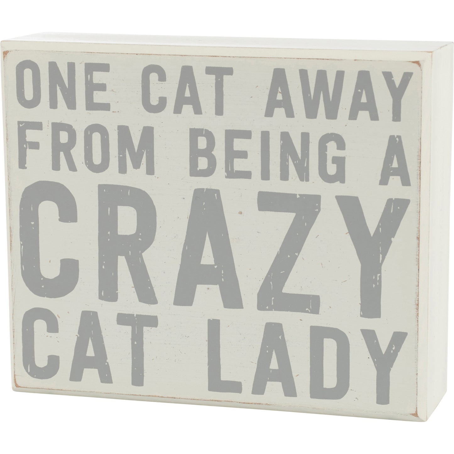 Box Sign & Towel Set - "Crazy Cat Lady"