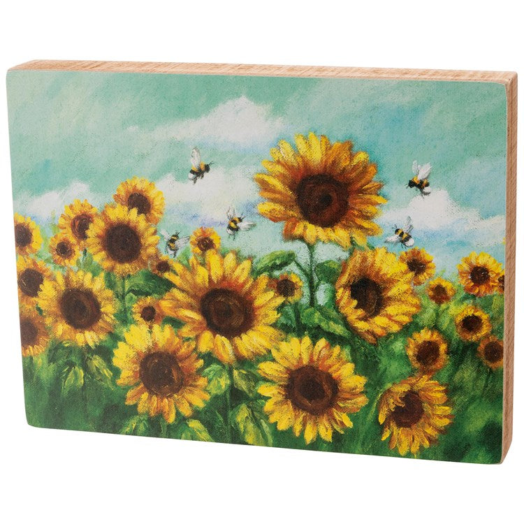 Box Sign - Sunflowers & Bees