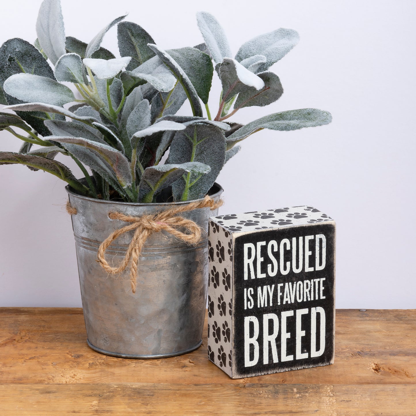 Box Sign - "Rescued Is My Favorite Breed"