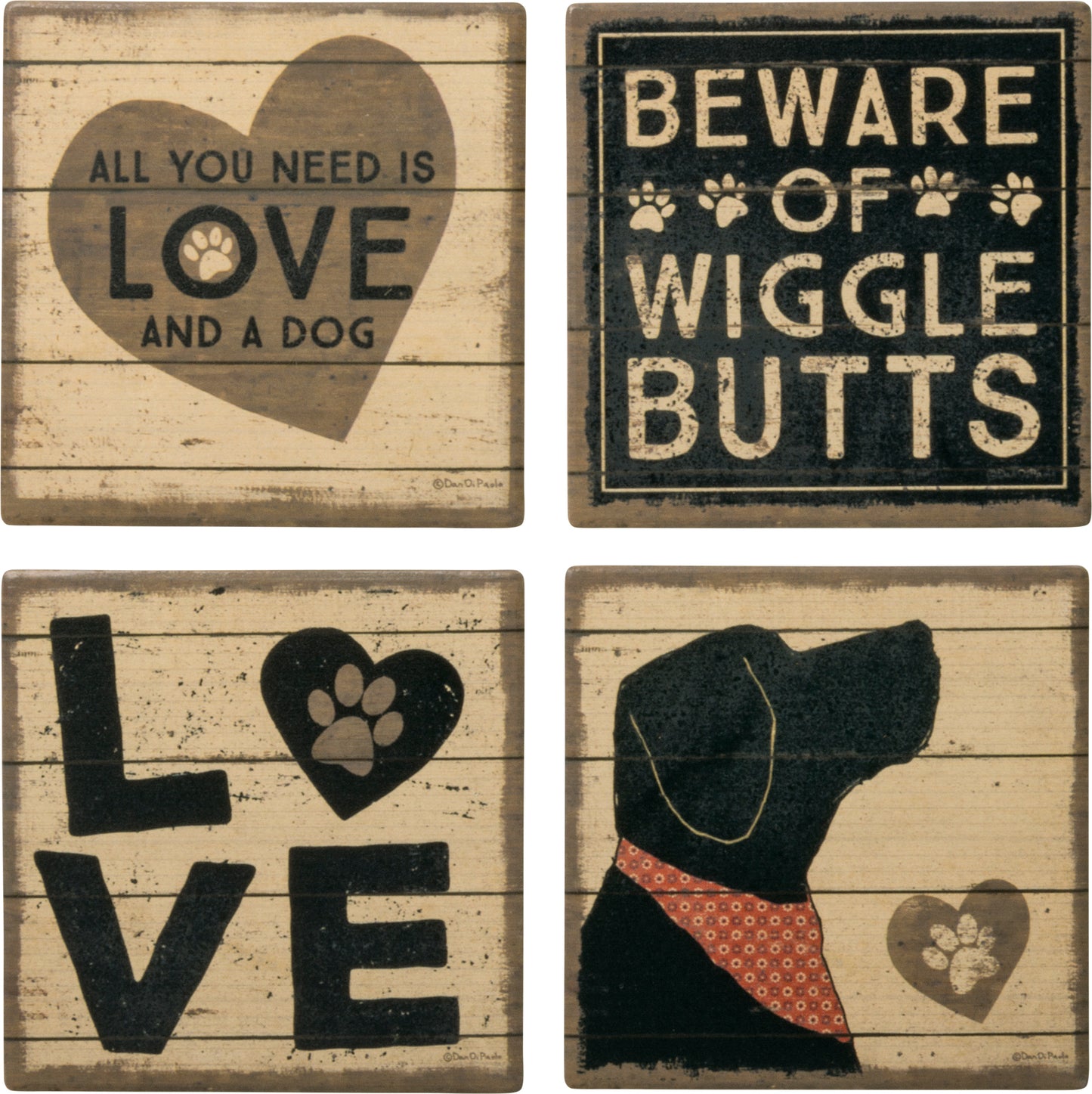 Coasters (Set of 4) - "All You Need Is Love & A Dog"