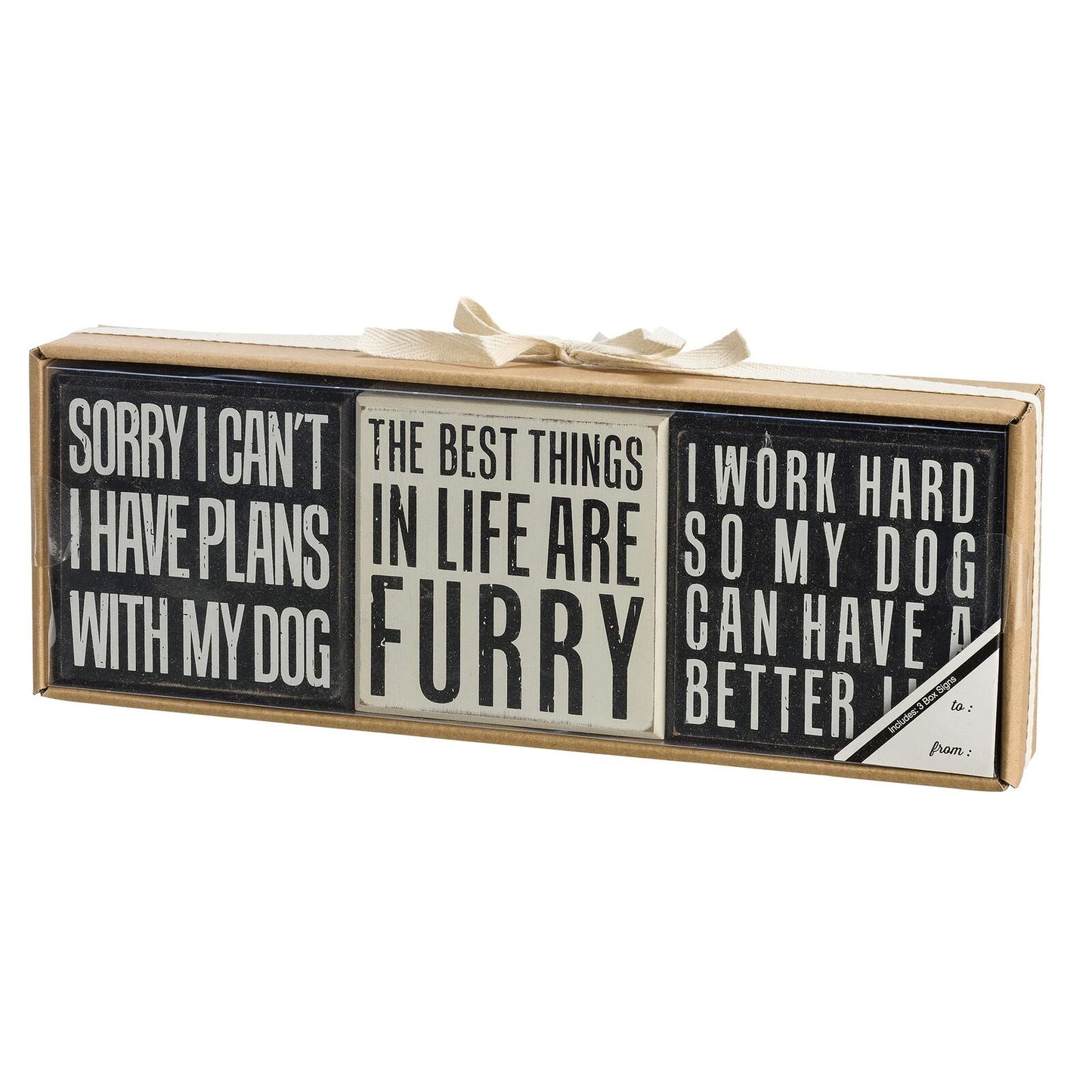 Box Signs (Set of 3) -"Plans With My Dog"
