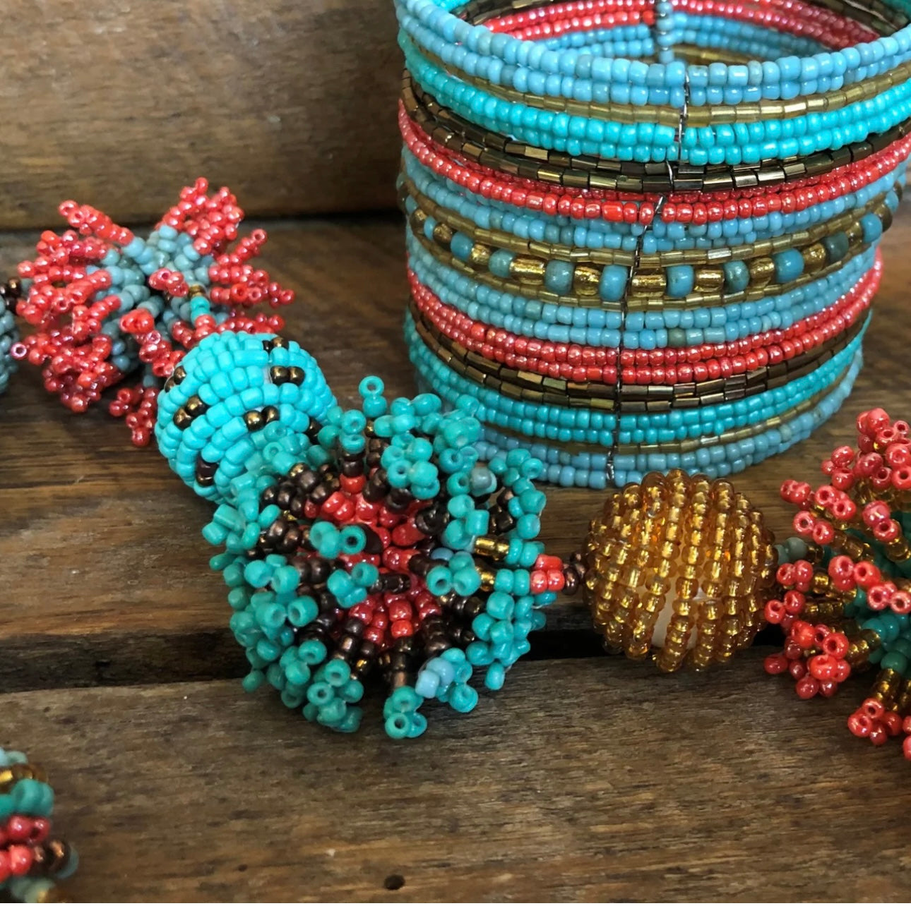 Beaded Necklace & Bracelet Set